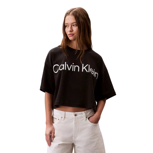 Calvin Klein T-shirt T-shirt Donna cropped Boxy logo XS - Francavilla Moda